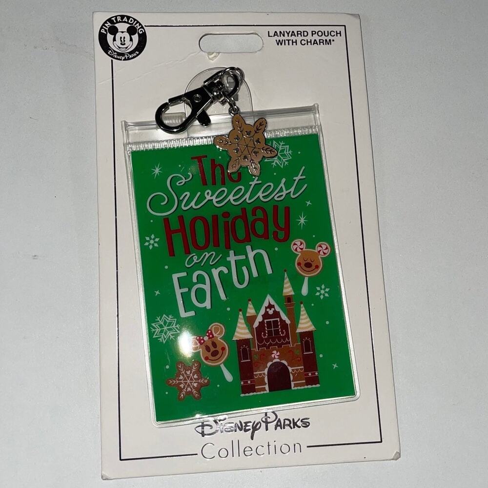 CLEARANCE Disney Parks Mickey Gingerbread Cookie Christmas Green Lanyard  (3)